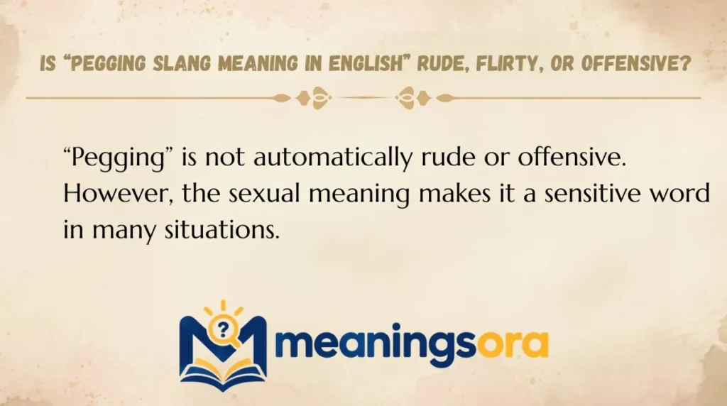 Is “Pegging Slang Meaning in English” Rude, Flirty, or Offensive?